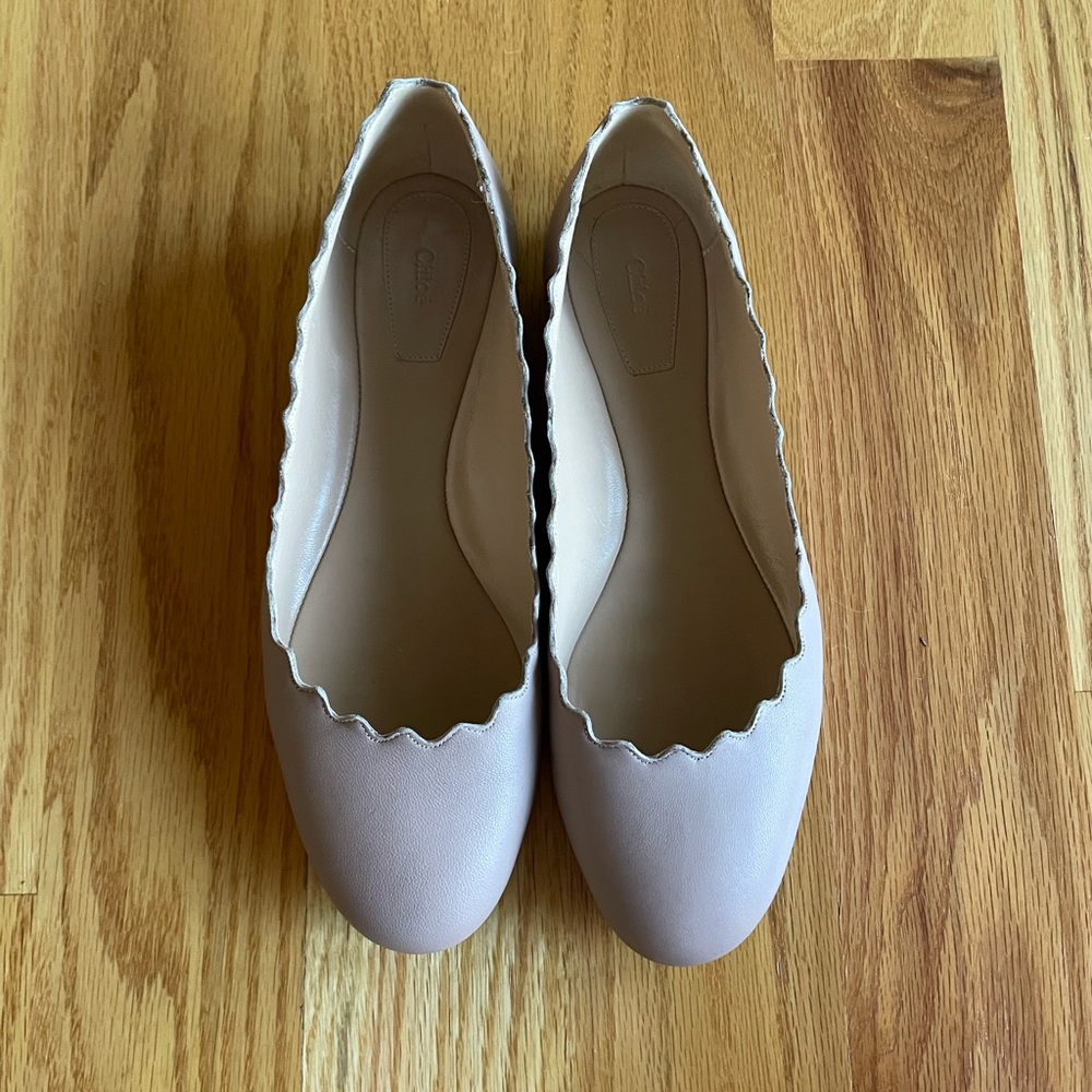 Chloe ballet flat Chloe Lauren Scalloped Ballet flat 38 pink tea made in Italy